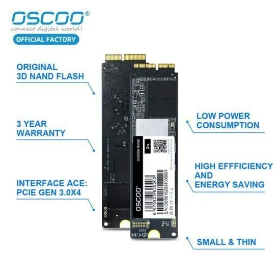 OSCOO ON900A PCIe 512 GB SSD for MacBook Air/MacBook Pro (Retina) / MacMini/Mac Pro/iMac - Image 1